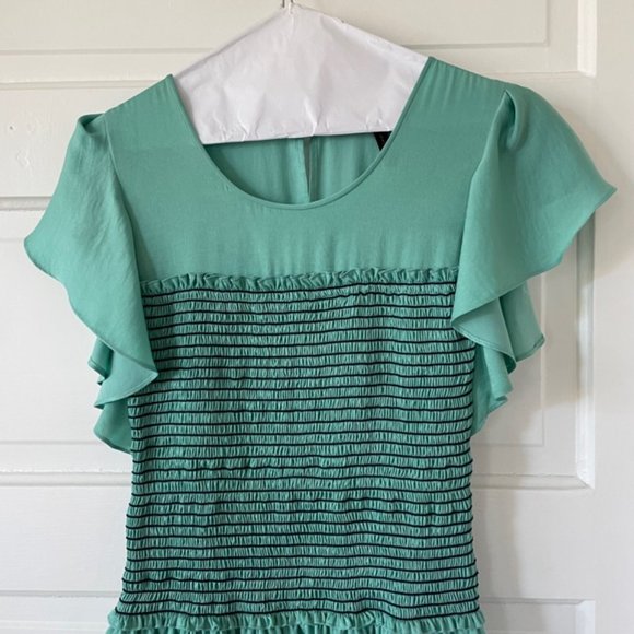 BCBGMaxAzria Aqua Mini Dress with Navy Details, XXS - Picture 2 of 7